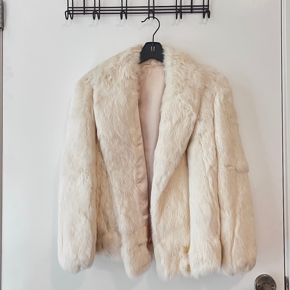 White Rabbit Fur Coat size M